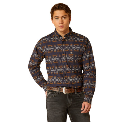 ARIAT MNS TIPPED FITTED LS SHIRT