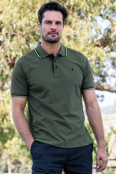 Logan Tailored Polo Dark Green