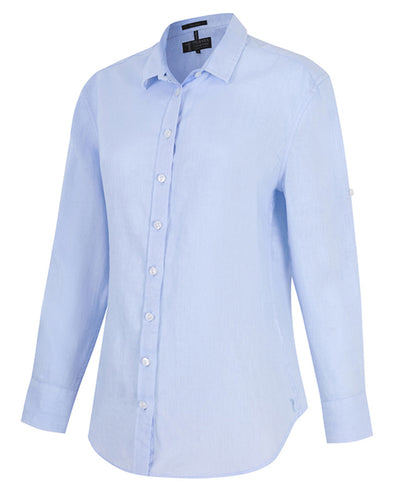 PILBARA LADIES LINEN SWISS TAB L/S SHIRT