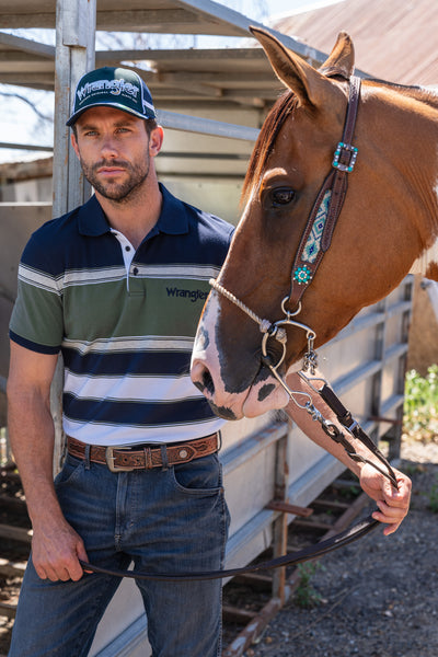 Alex S/S Polo Navy/Cypress S