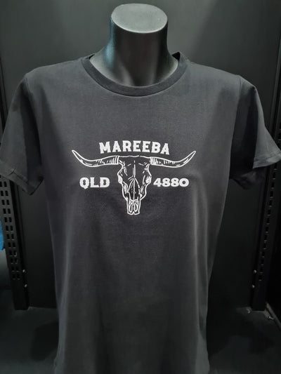 MAREEBA LADIES SKULL LOGO TEE