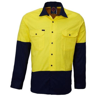 RITEMATE TWO-TONE VENTED LIGHT WEIGHT O/F L/S SHIRT - Claude Cater Mensland Mareeba